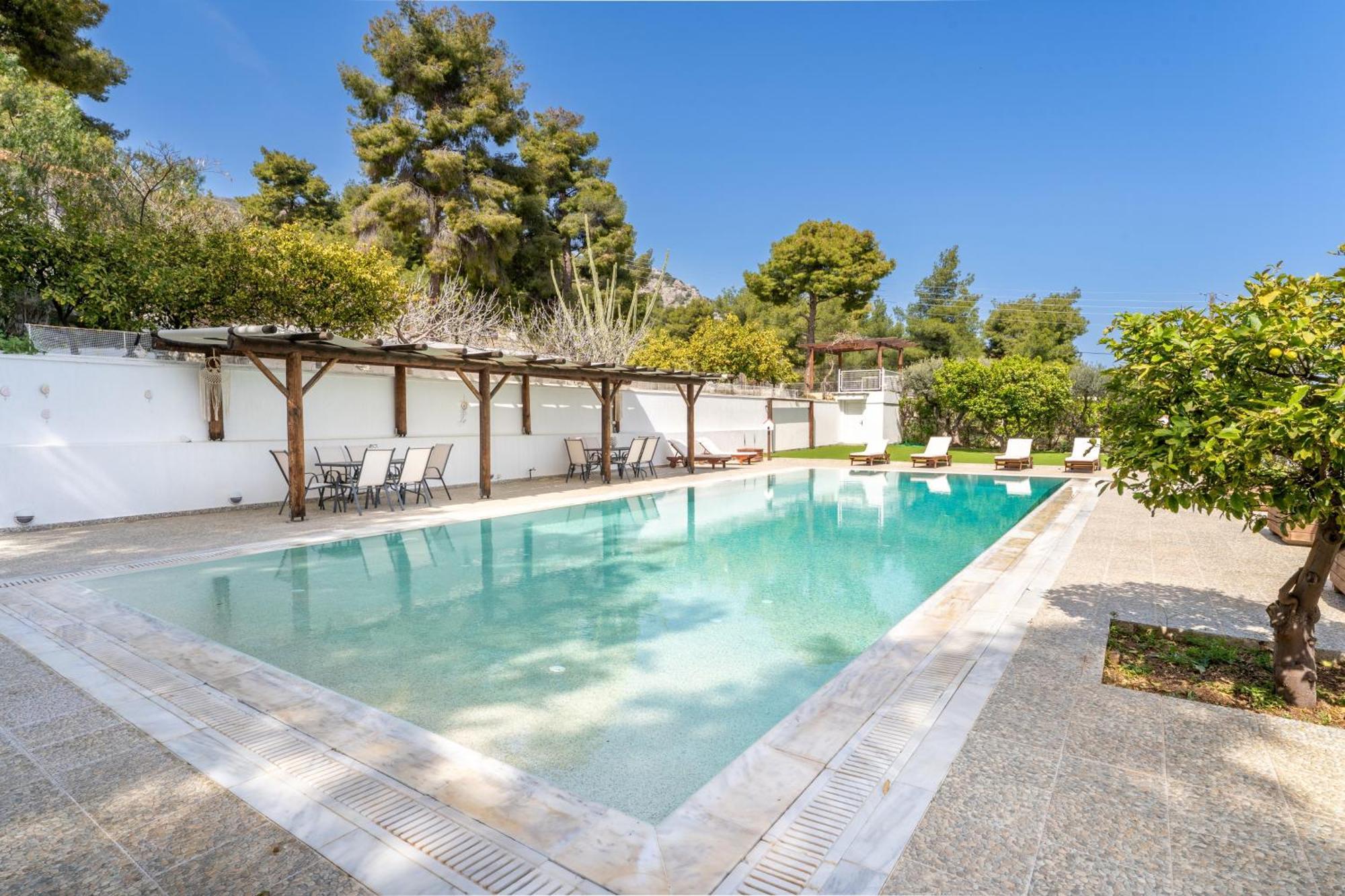 The House Of Gratitude - Poolside Retreat Villa Loutra Oraias Elenis Ngoại thất bức ảnh